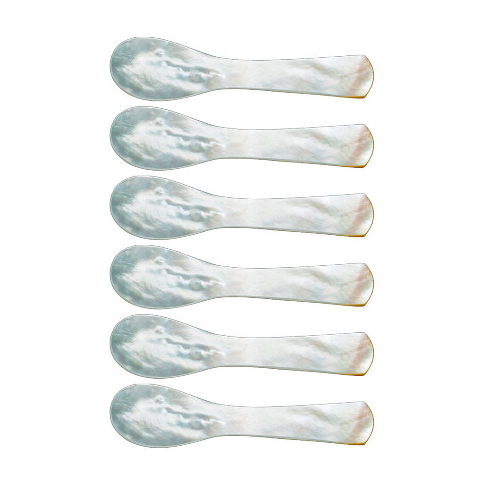 Lot de 6 cuillères en nacre 7 cm